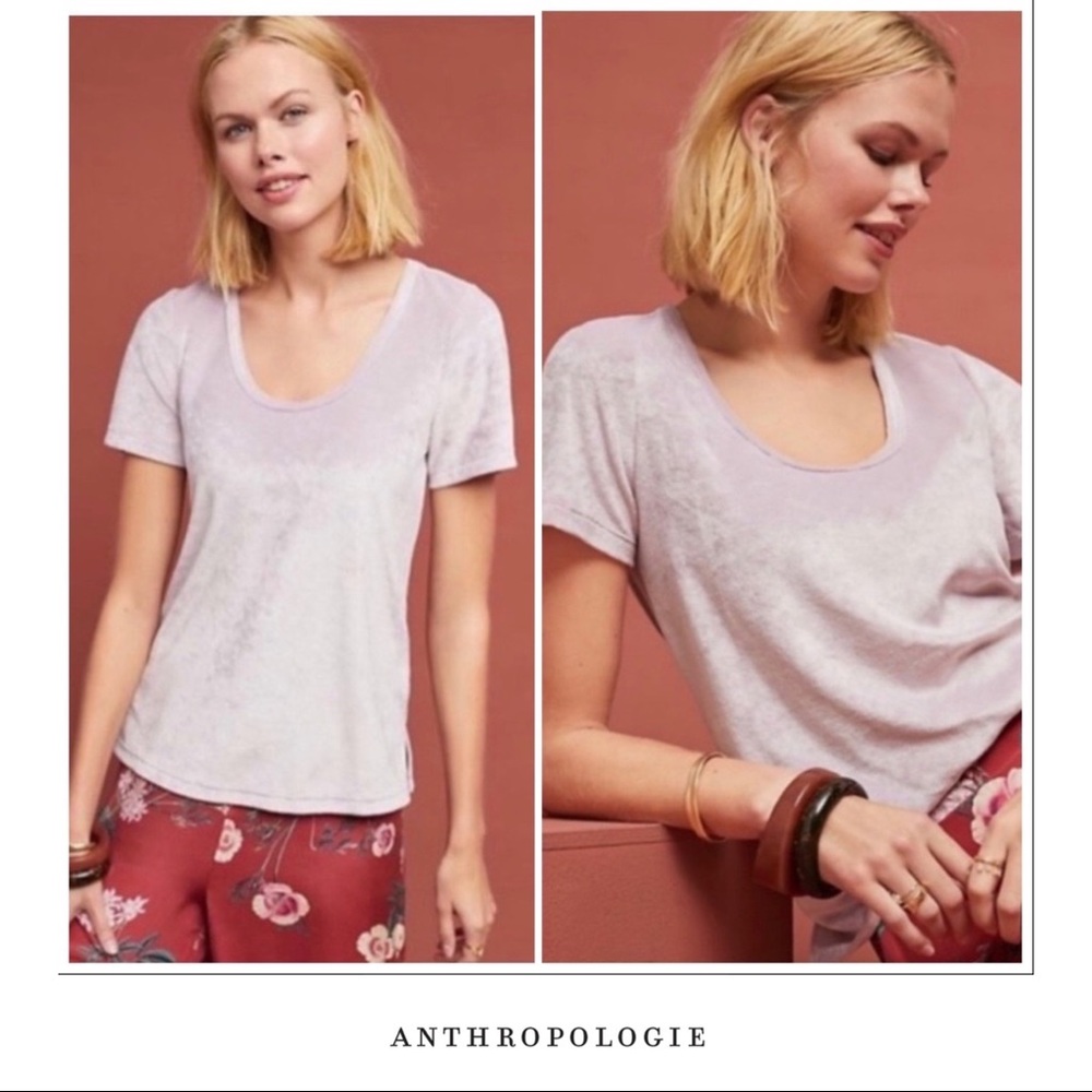 NEW Anthropologie Pure Good Velvet Tee Shirt